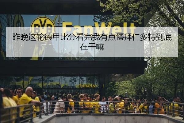 昨晚这轮德甲比分看完我有点懵拜仁多特到底在干嘛